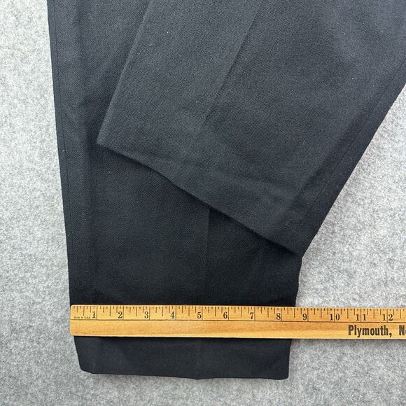 Vintage Lands End Wool Pants Womens 14 Tall Black 80s Pleated Trouser USA Made - Picture 11 of 13